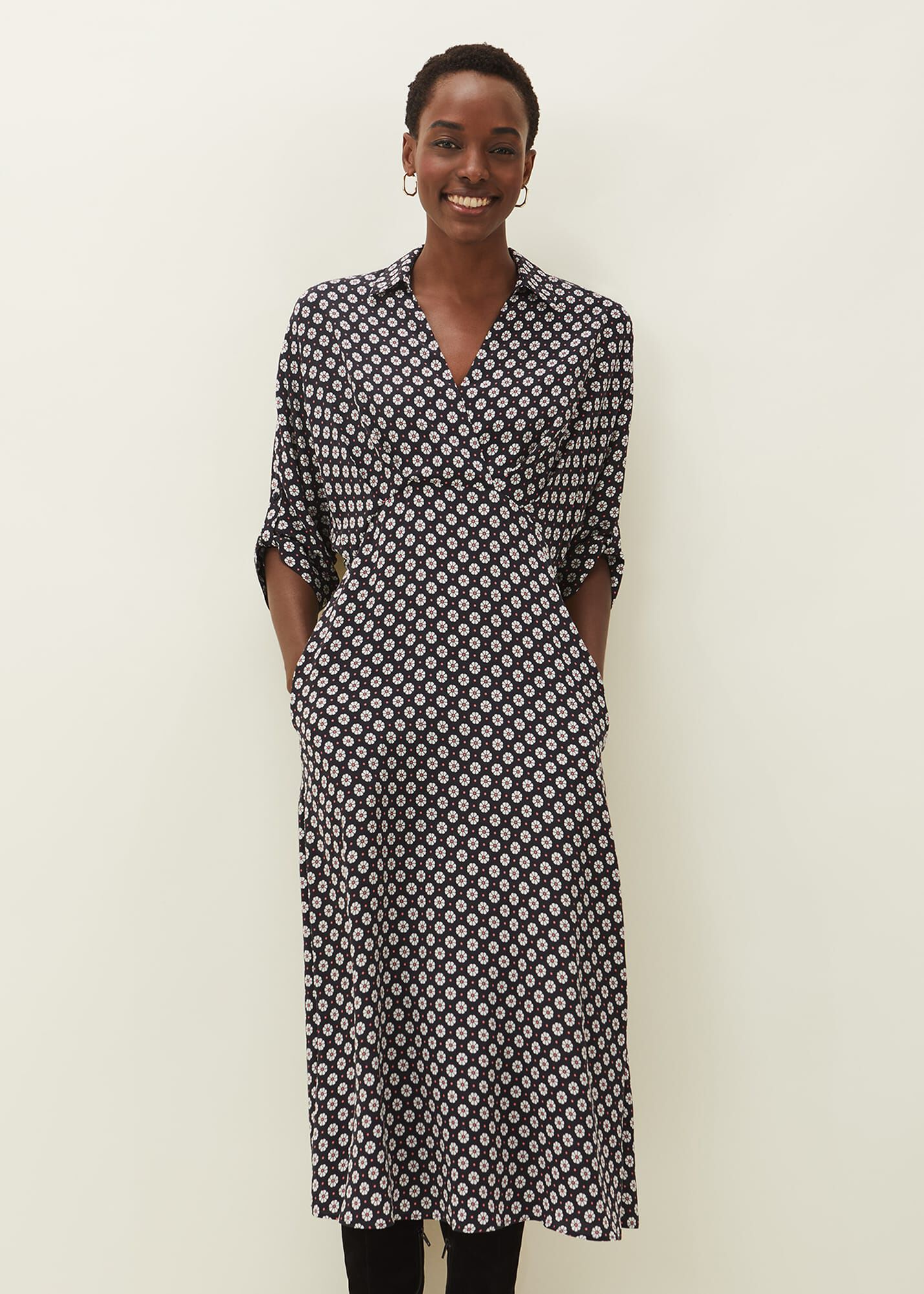 Ryleigh Geometric Print Midi Dress ...